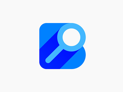 B + 🔎 logo concept app b blue branding find glass graphic design icon letter logo magn magnifying mark modern monogram search searching simple symbol technology