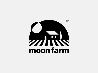 Moon Farm brand branding design eco logo ecology farm field logo geometric geometry graphic design logo logo farm logodesign logomark logos moon negative space