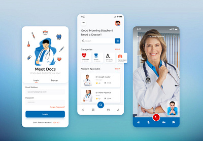 Meet Doctors App Design app design figma meet docs uiux design