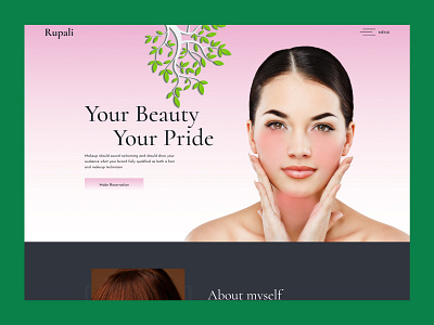 Makap Website Section Design beauty salon cosmetics theme fashion stylist landing design mackap makeup artist makeup shop modran design personal portfolio website uiux design website design