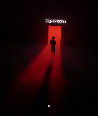 Depressed 3d 3d art 3d artwork artist blender concept art depressed digital art surreal