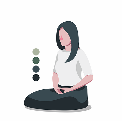 Meditation Girl adobe cartoon design girl vector