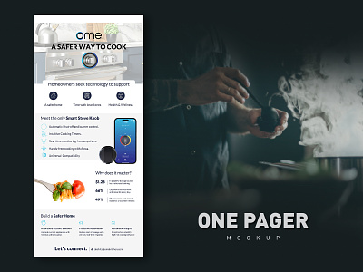 One Pager Design for ome 2d 2d art brand branding design digital digital art food food branding graphic design identity branding one pager one pager design social social design