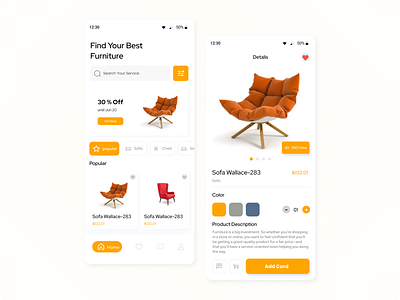 Furniture Mobile App UI Design and Development by Royalx ui