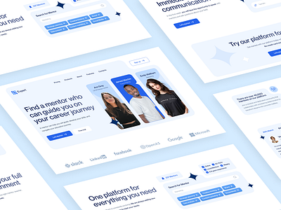Expert website platform branding design education flat home landing layo mentor page platform pricing studio ui ux website
