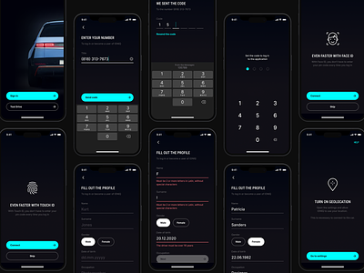 Smart car app registration steps app auto car electric smart ui