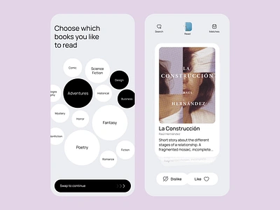 Match based reader app animation app design book design interaction interface animation microinteractions minimalism mobile animation mobile app motion motion graphics reader app text ui ui animation ux