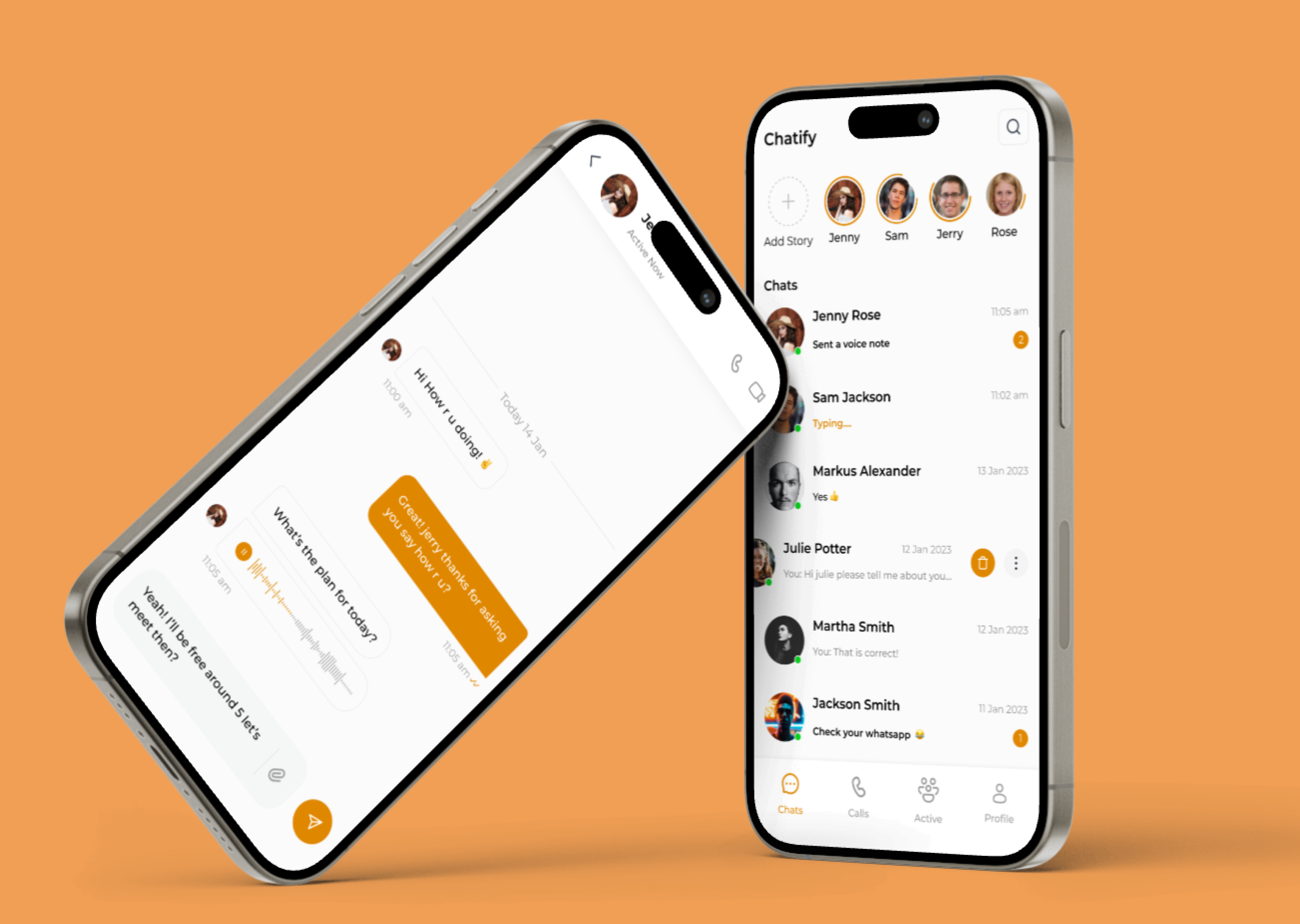 Chatify - An awesome messenger app app branding dailyui design figma graphic design illustration logo message messenger mobile mobile app mobile ui ui ux vector