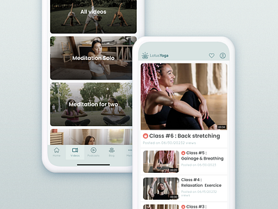 Lotus Yoga - Online Courses Mobile App for iOS and Android android app builder app store classes e learning fitness google play ios lessons meditation mobile applications mobile apps native apps no code online courses online learning pwa subscriptions yoga