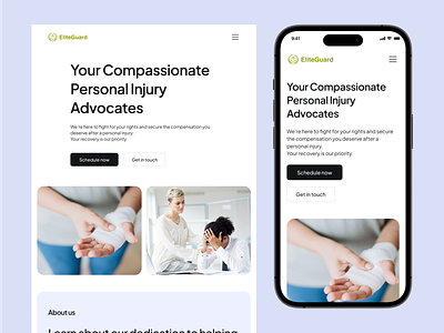 [Responsive] EliteGuard - Personal Injury Law Firm Website attorney company company profile corporate judge justice landing page law law firm lawyer legal legislation personal injury punishment ui design web design
