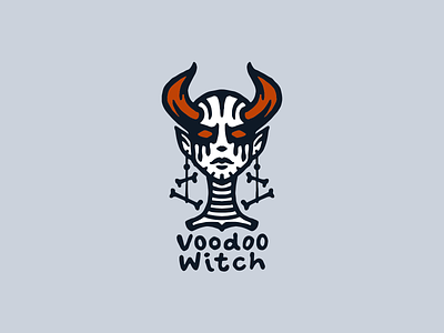 Voodoo witch character devil evil halloween horns horror illustration logo logotype mystic voodoo witch