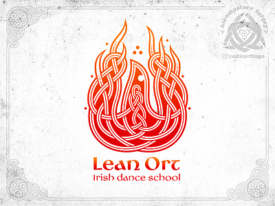 Phoenix branding celtic design emblem fire fire bird flame graphic design illustration irish irish dance irish dance school knot knotwork logo ornament phoenix