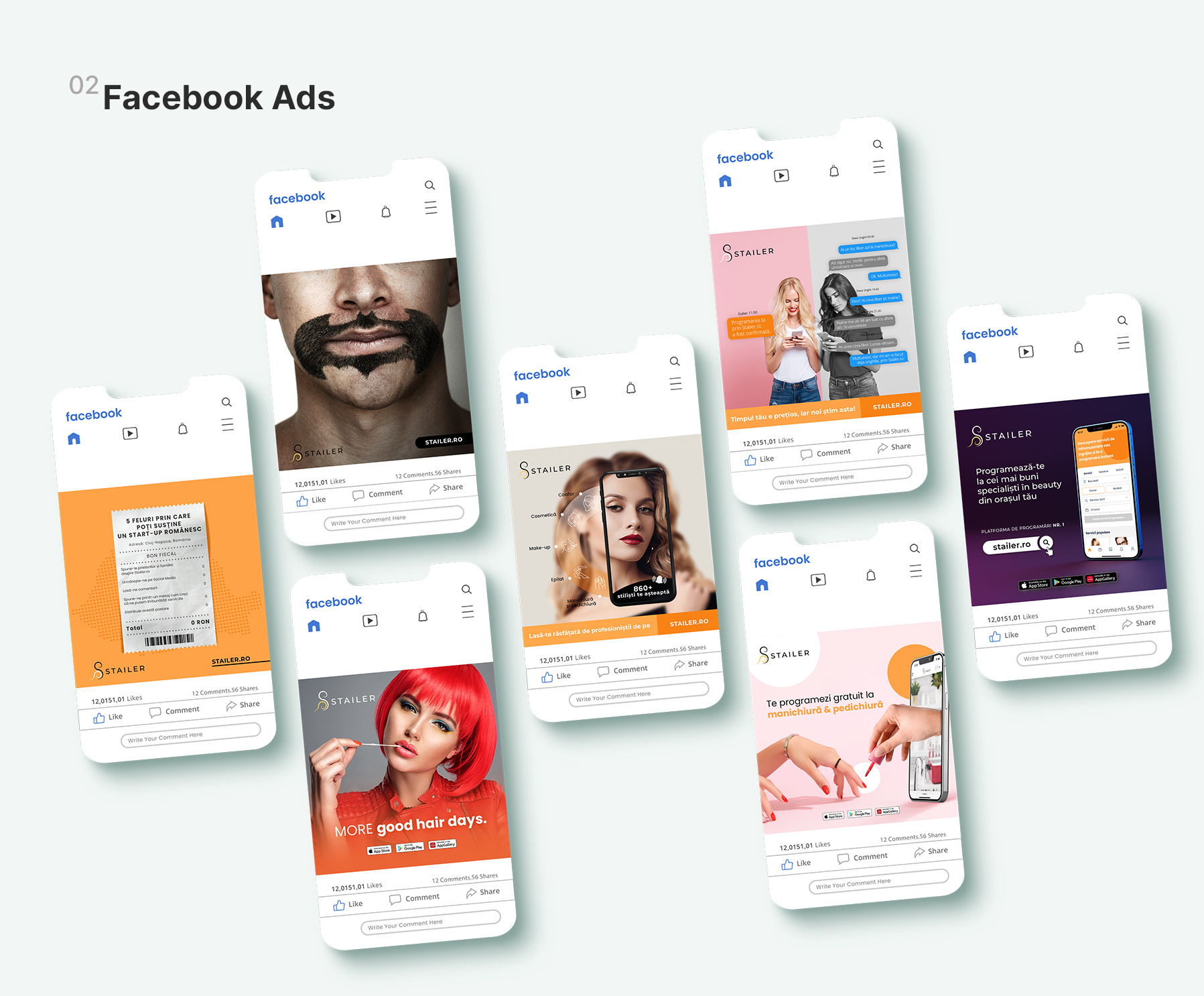 Stailer.ro Visual Identity acclame ads app beauty app brand book branding design facebook facebook ads graphic design illustration logo logo design photo manipulation pitch deck print design roll up design social media social media content stailer