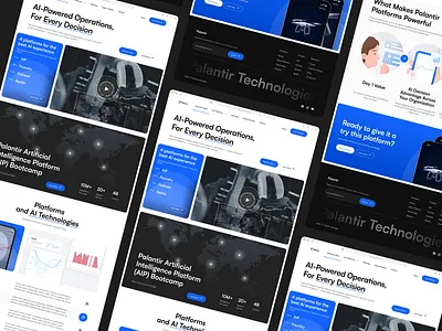 Palantir | Website Redesign ai animation blue branding chatgtp dark graphic design logo minimalistic page ui web