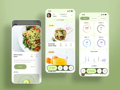 Mobile App Design - EatWell andriod app app app design app ui clean clean app diet app fitness app fitness tracker flat food app health app health tracker ios design mobile app mobile design mobile ui nutrition app ui ux