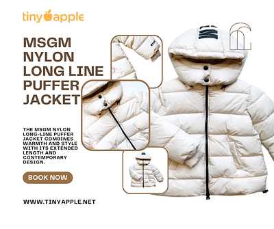 MSGM Nylon Long Line Puffer Jacket - Tinyapple
