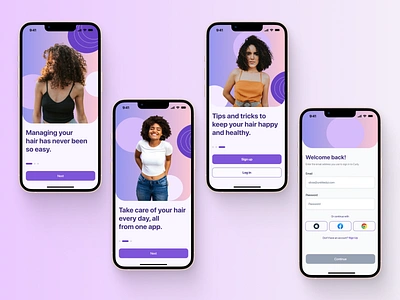 Hair Care App mobile app ui ux