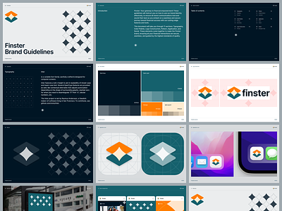 Finster: Brand Guidelines for Fintech App ai artificial intelligence banking brand book brand guideline brand indentity branding dashboard economy finance financial fintech illustration logo pitch deck product design saas uiux visual identity web design