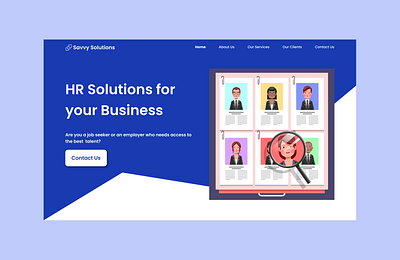 Landing page for a recruitment agency hr recruitment agency ui web design