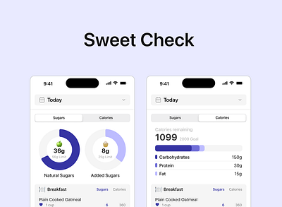Sugar Tracking App app design ui ux