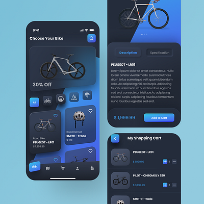 Bike Shopping App branding graphic design ui