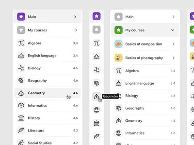 Sidebar. Online school. design graphic design minimal typography ui ux web website