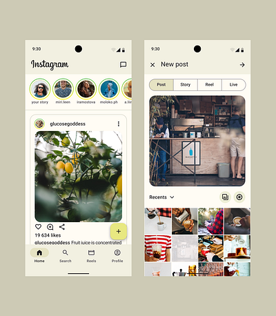 What if: Instagram + Material 3 app design ui ux