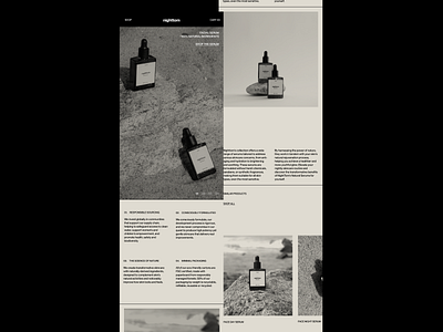 nighttom mobile Issue 09 beige cosmetics ecommerce editorial layout minimal mobile online store product photography responsive serum ui ux uxui web design