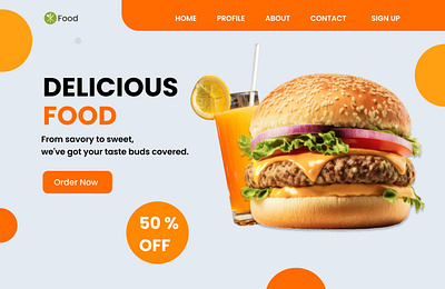 Landing Page For Food Booking Website food landing page ui