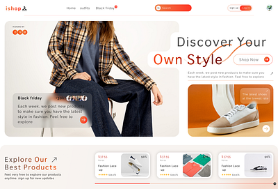 Landing Page- E-commerce clothes daily ui ecommerce fashion landing page mockup shoes shopping style ui design website