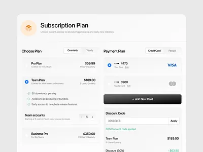 Subscription Page design buy e commerce ecommerce landing page minimal plan pro subscribe subscription team ui user interface ux web web page website website design