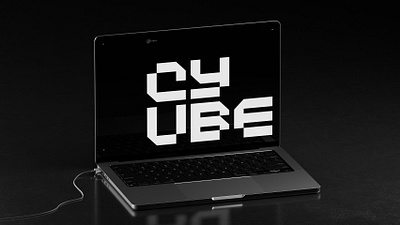 Cyube design geometric graphic design modular type design typeface typography