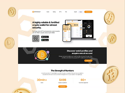 Landing Page | CryptoWallet animation app web design app website design blockchain landing page crypto crypto app web design crypto app website cryptowallet homepage design landing page landingpage mobile app landing page ui web design web ui webdesign website