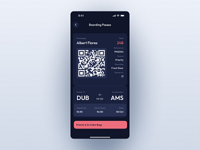 #024 (Boarding Pass) airline app boarding boarding pass concept daily ui dailyui design destination flight gates mobile app pass trip ui user interface