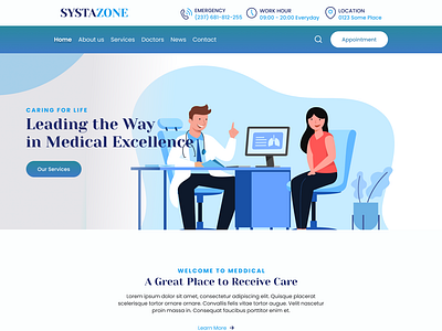 systazone Hospital - Your Trusted Healthcare Partner appointment booking graphic design healthcare directory healthcare service hospital website medical news wellness information