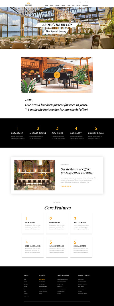 HOTELIE Luxury Hotel Resort Website design hotel luxury resort ui uidesign webdesign website
