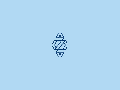 Z blue branding darkblue design framed geometric graphic design lines logo octahedron overlap typography z