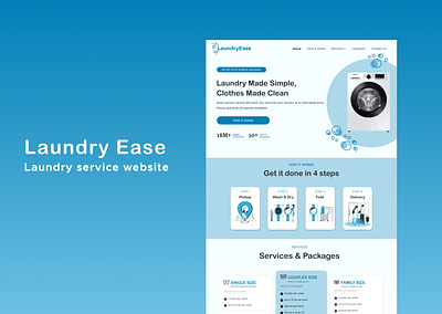 LaundryEase- Laundry website service content marketing convenient laundry dry cleaning laundry for businesses laundry service online business pickup and delivery responsive design ui frameworks user centered design visual design wash and fold web development website design