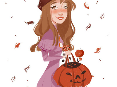 Halloween art cozyart cutewitch digitalart girl halloween potions pumpkin witchcraft witchtober