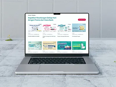 Finance - Promo (Hana Bank Indonesia) 3d mockup bank cards dailyui design finance graphic design hana bank indonesia logo macbook money promo ui ux webdesign