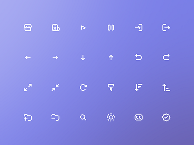 Videoly — Product icons — Pt. 2 app brand clean design design system digital figma icon icon set illustration interface minimal product product design ui ux vector web web design website