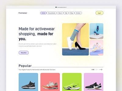 Footwear e-commerce shop 2023 color palette ecommerce ecommerce shop web design fashion landing page minimalist product remote shoe shop shop trendy typography ui box user experience user interface web design web designer web ui