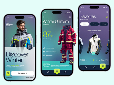 Alpine - Mobile App Concept clothes colorful columbia clothes concept creative design e commerce fashion inspiration mobile app shopping stylish ui ui daily ux ux daily weather winter
