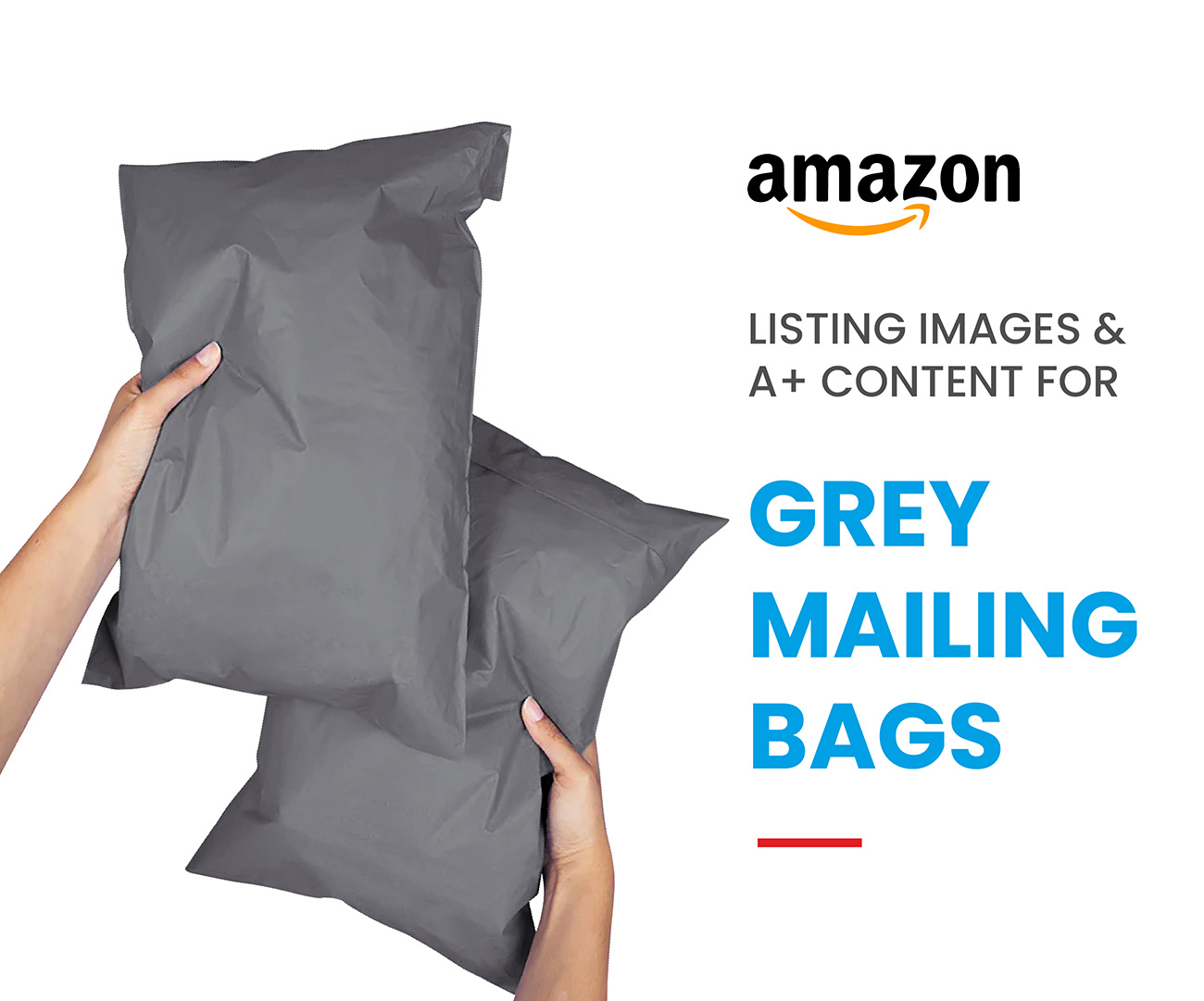 Amazon Listing Images & A+ Content for Gray Mailing Bag a a amazon amazon amazon a amazon ebc amazon listing brand brand identity branding design enhanced brand enhanced brand content enhanced images graphic design illustration listing images mailing bag uk client visual identity