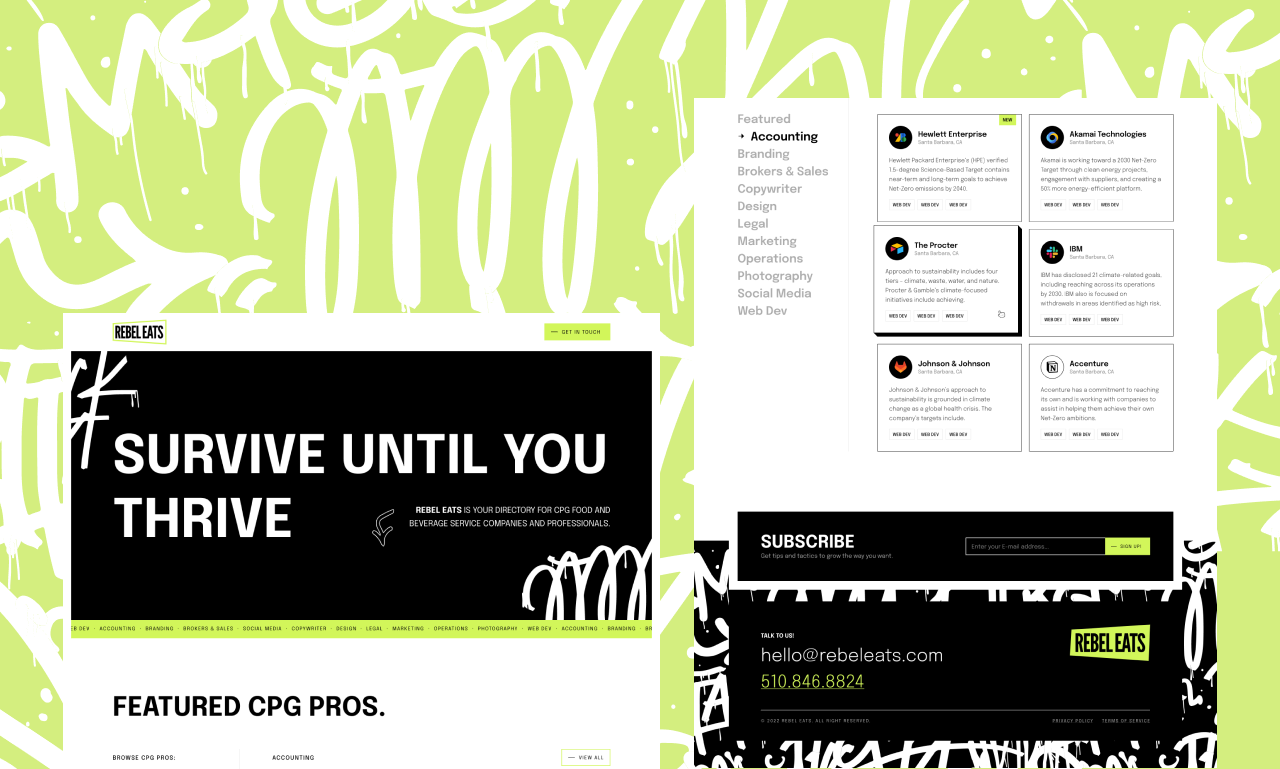 REBEL EATS - WEBSITE DESIGN branding design graffiti landing page ui ui ux web design