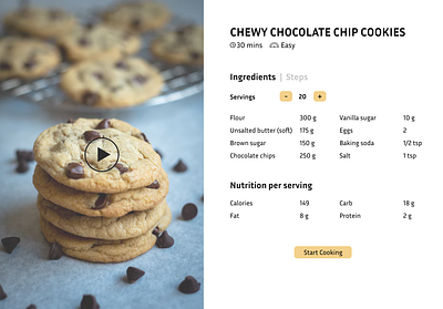 Daily UI #040 - Recipe 100daychallenge app dailyui design recipe tablet ui