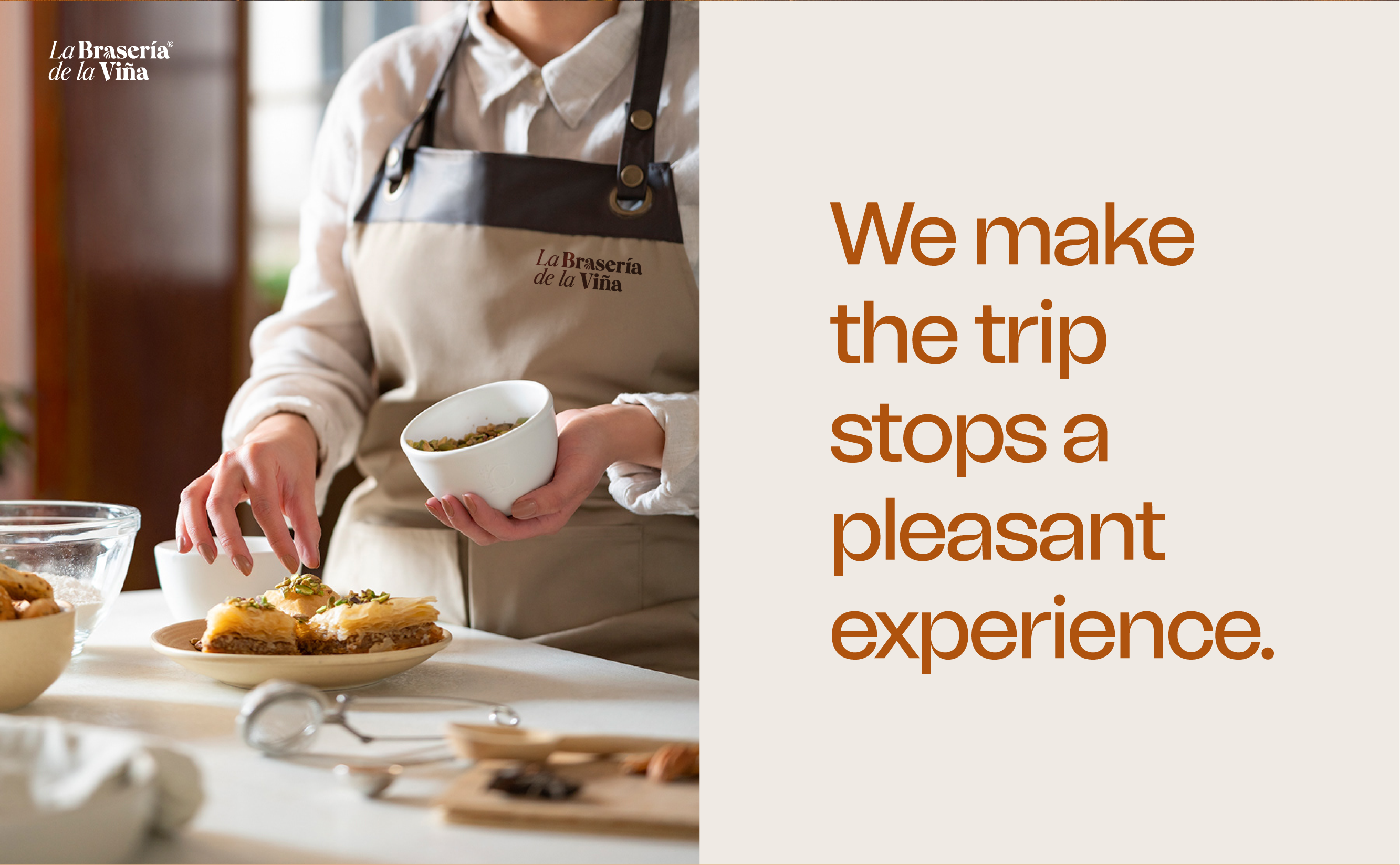 La Braseria de la Vina artisan artisanal branding clean double meaning earth food green landscape logo premium restaurant traditional trip vineyard wine wordmark