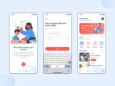 Education Mobile App Ui app appdesign branding design education education app illustration ui uiuxdesign userinterface vector