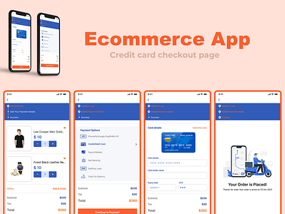 #dailyUI2 | Credit card checkout screens for an E-Commerce App graphic design logo ui ux