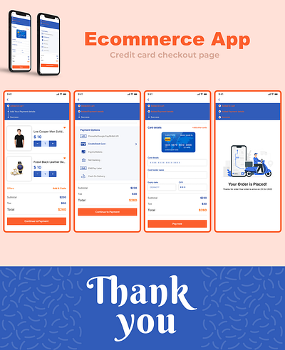 #dailyUI2 | Credit card checkout screens for an E-Commerce App graphic design logo ui ux